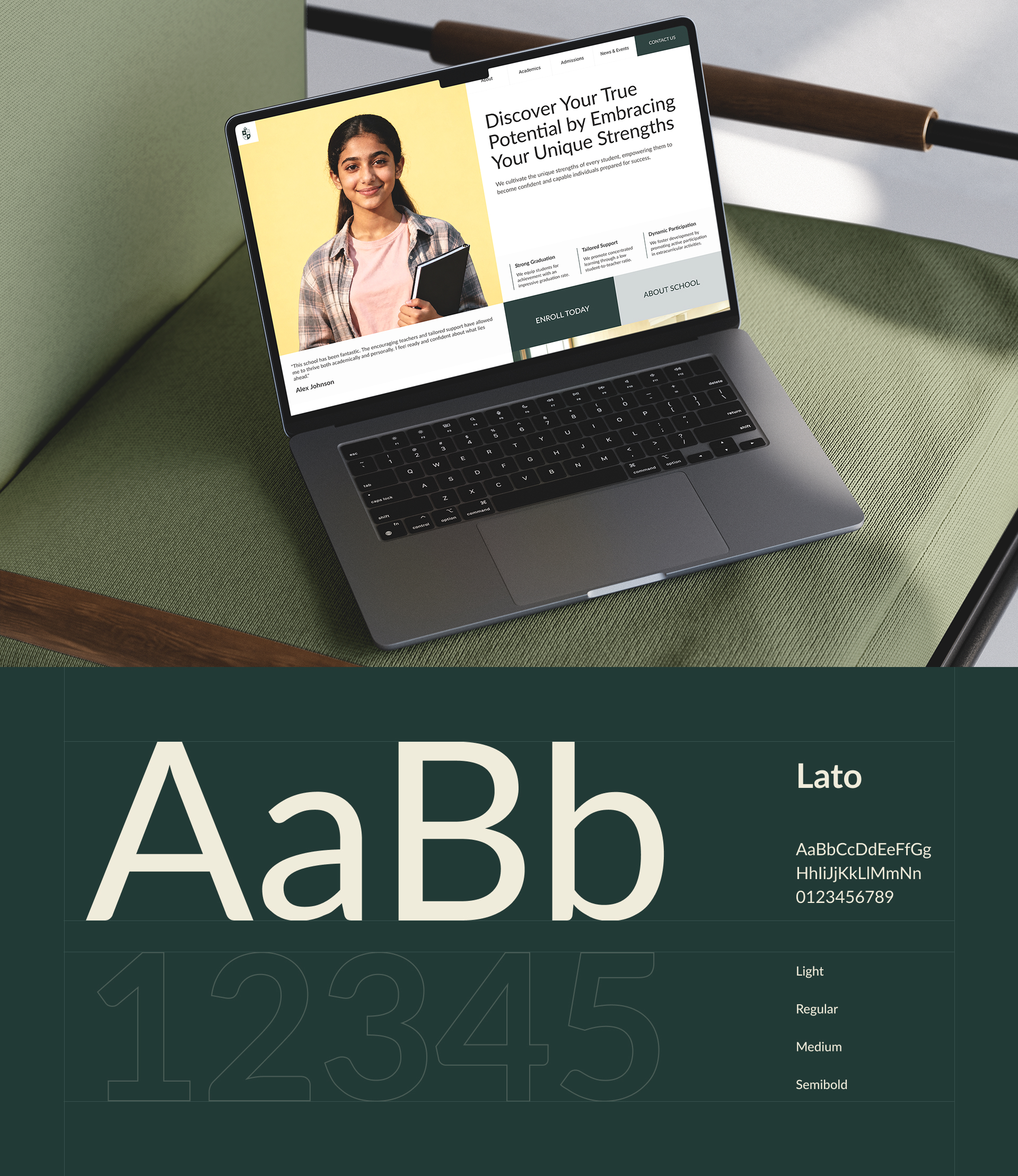 Oxford Heights private school website design, screen 4 of 12
