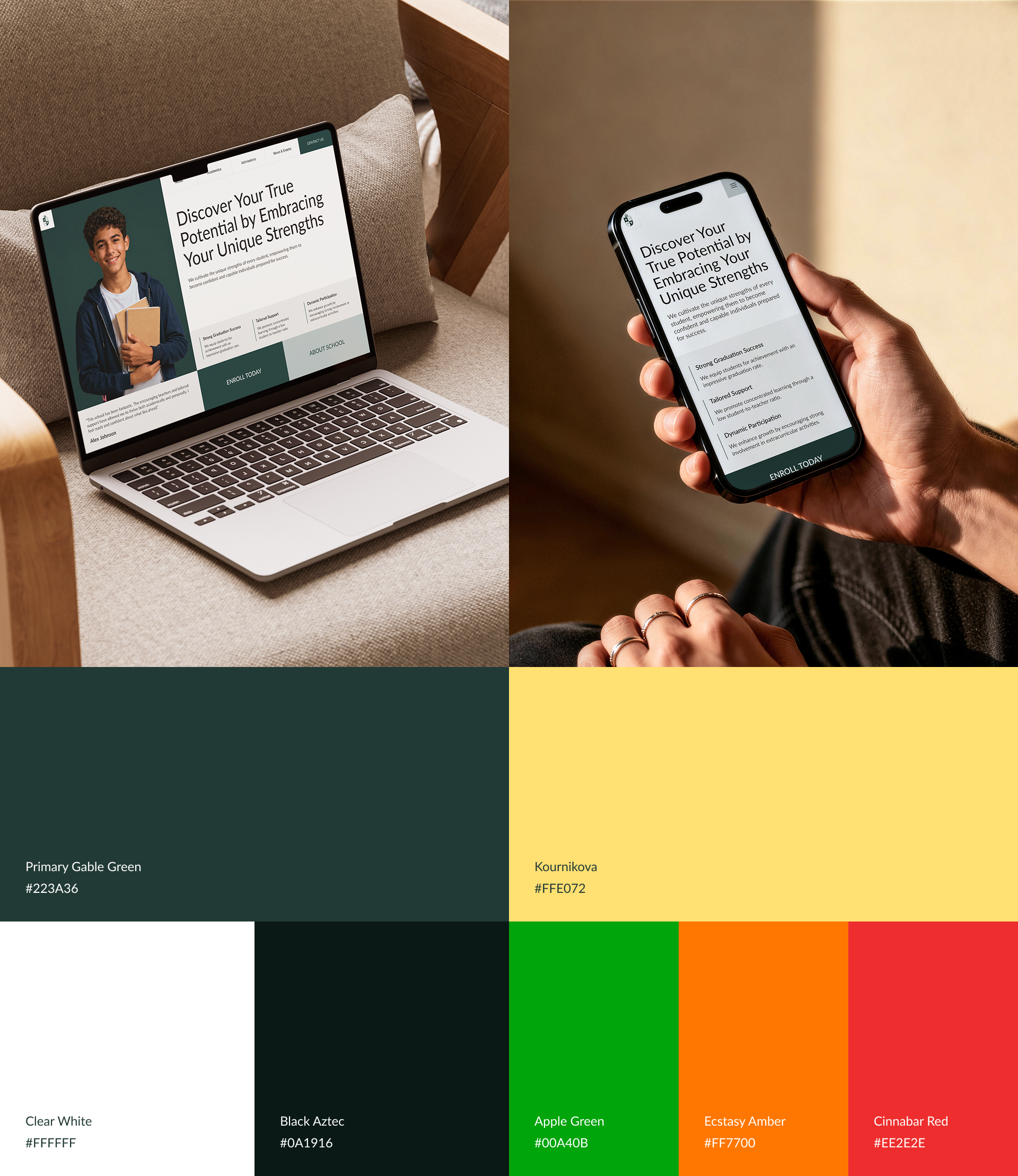 Oxford Heights private school website design, screen 5 of 12