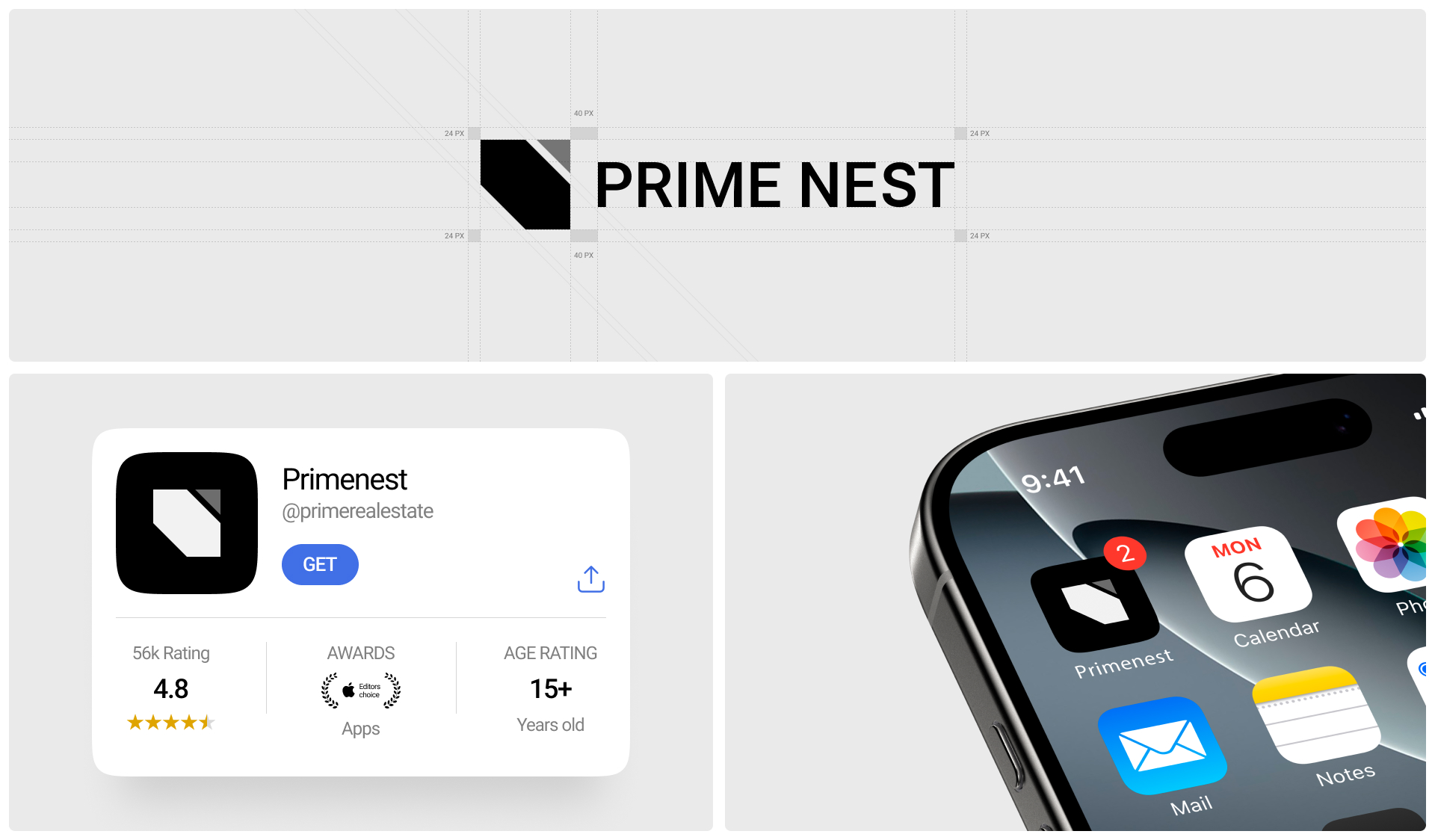PrimeNest real estate website design, screen 2 of 13