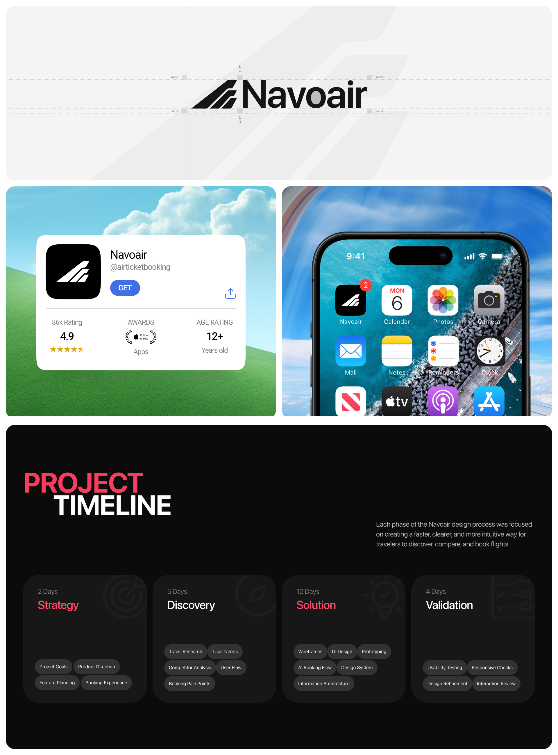 Navoair AI flight booking mobile app design, screen 2 of 18