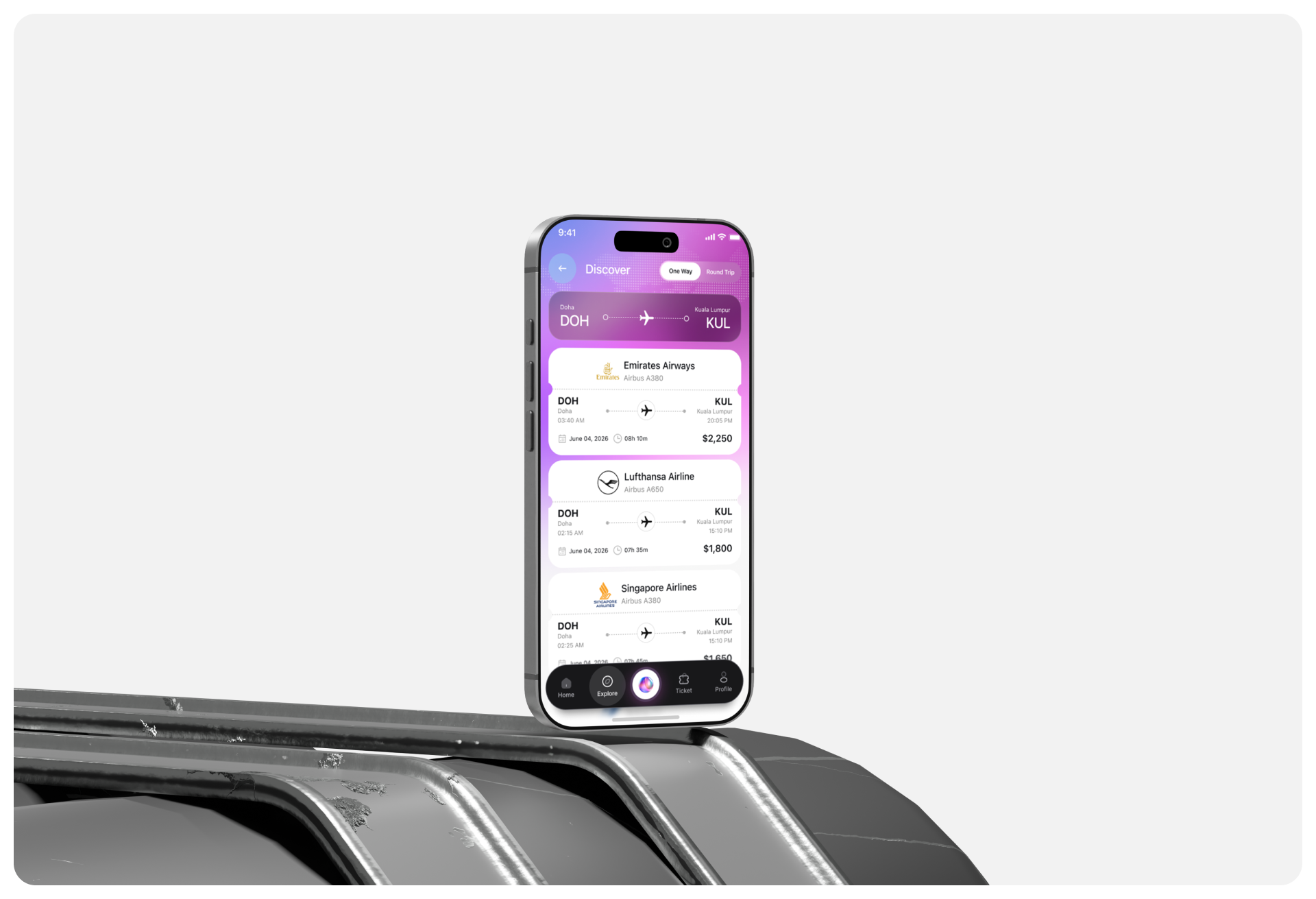 Navoair AI flight booking mobile app design, screen 11 of 18