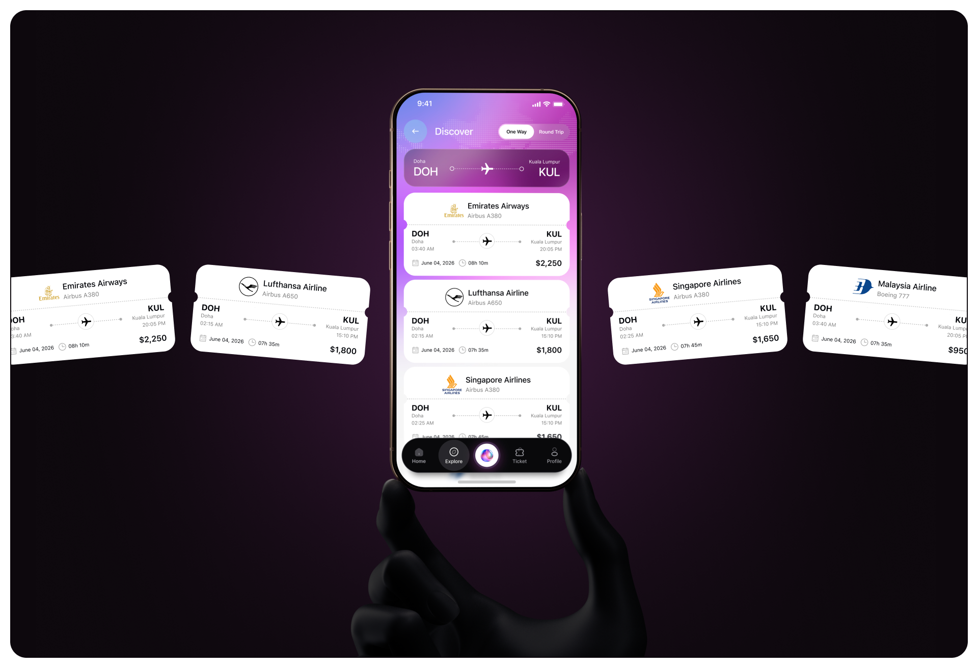 Navoair AI flight booking mobile app design, screen 12 of 18