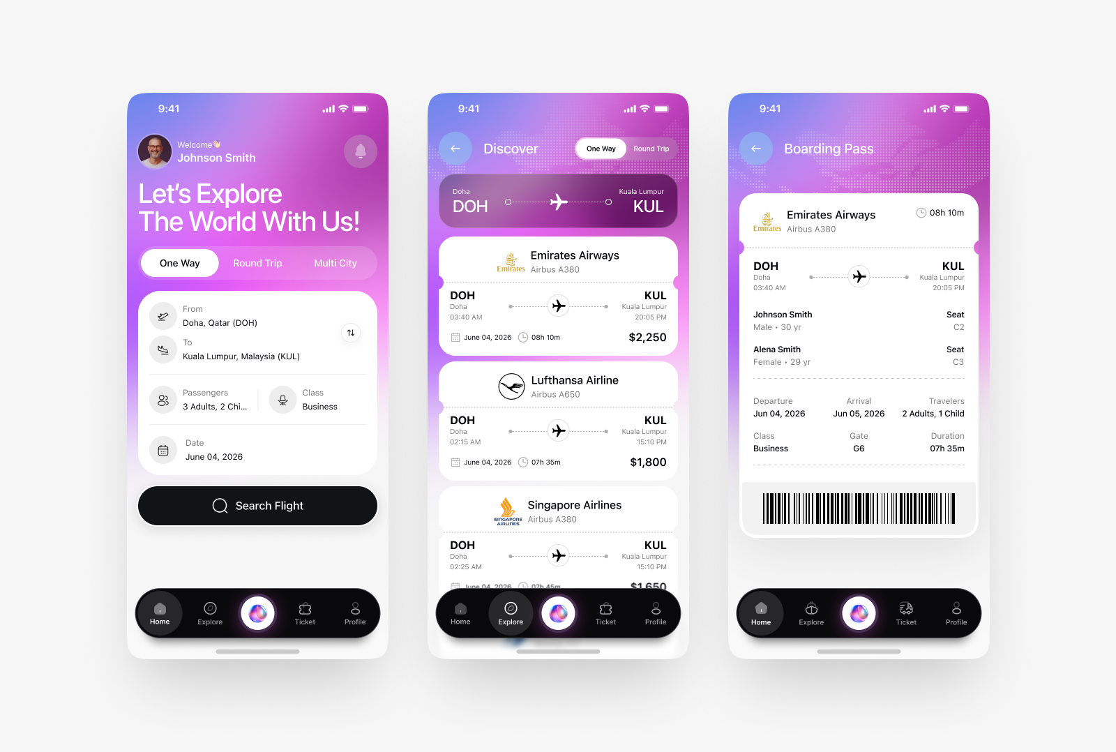 Navoair AI flight booking mobile app design, screen 16 of 18