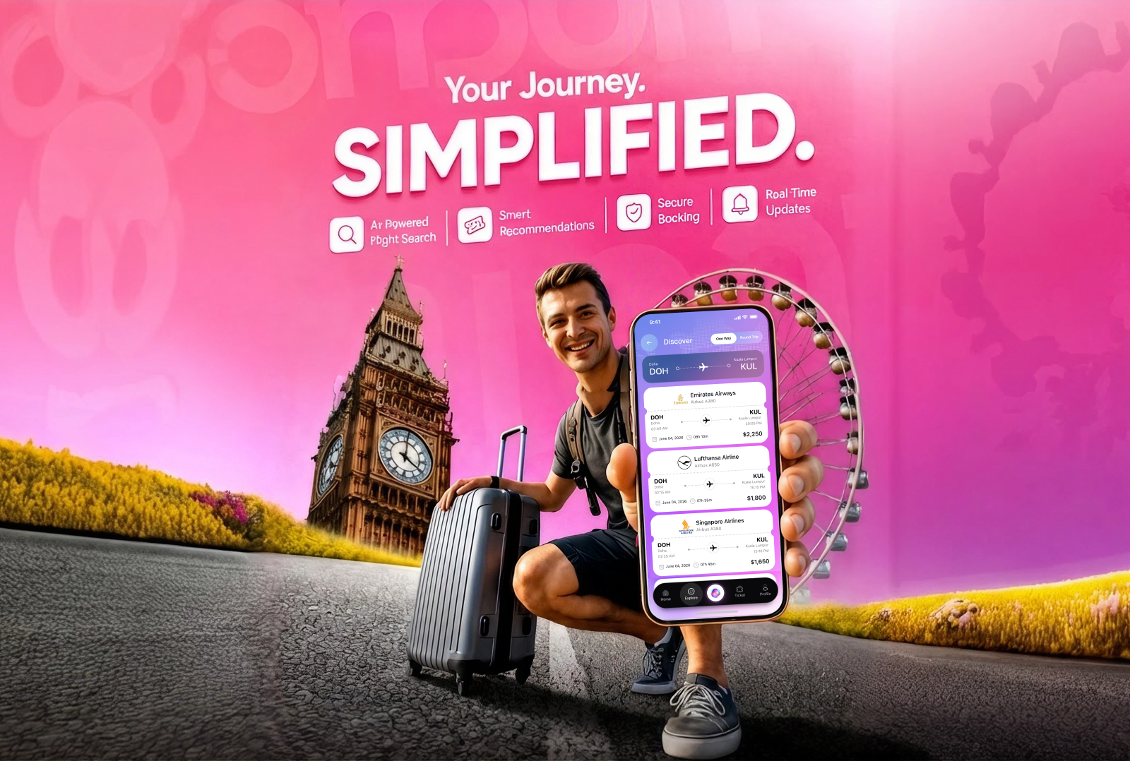 Navoair AI flight booking mobile app design, screen 17 of 18