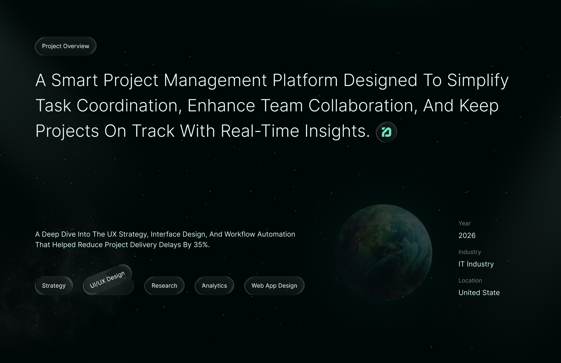 Project management dashboard UI design by Mound Studio