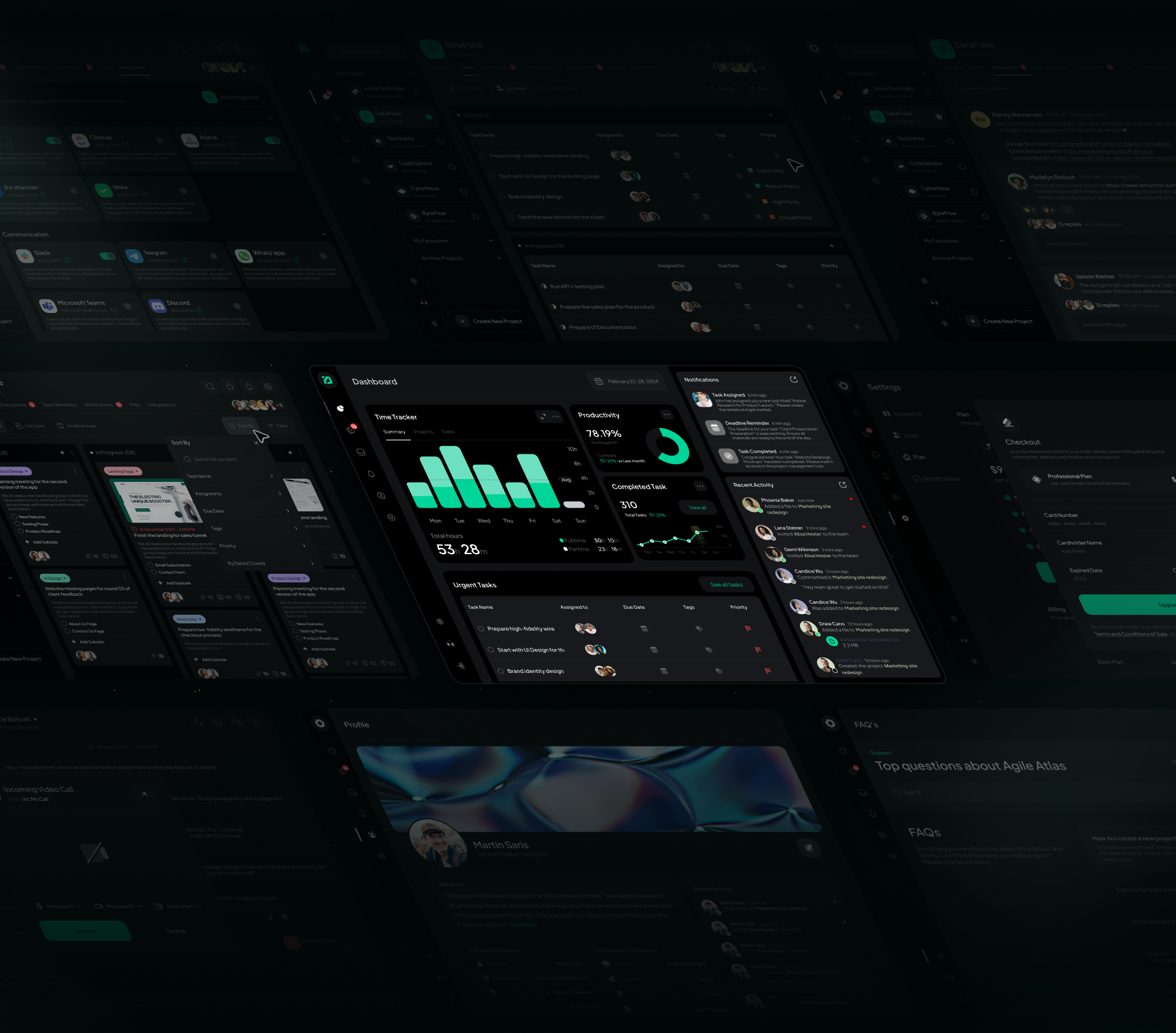 Project management dashboard UI design, screen 6 of 11