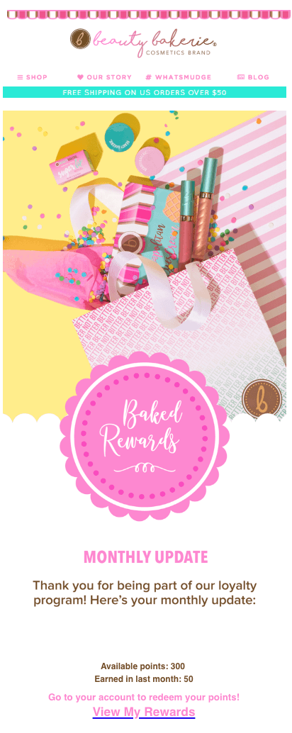 Beauty Bakerie Monthly Update Email