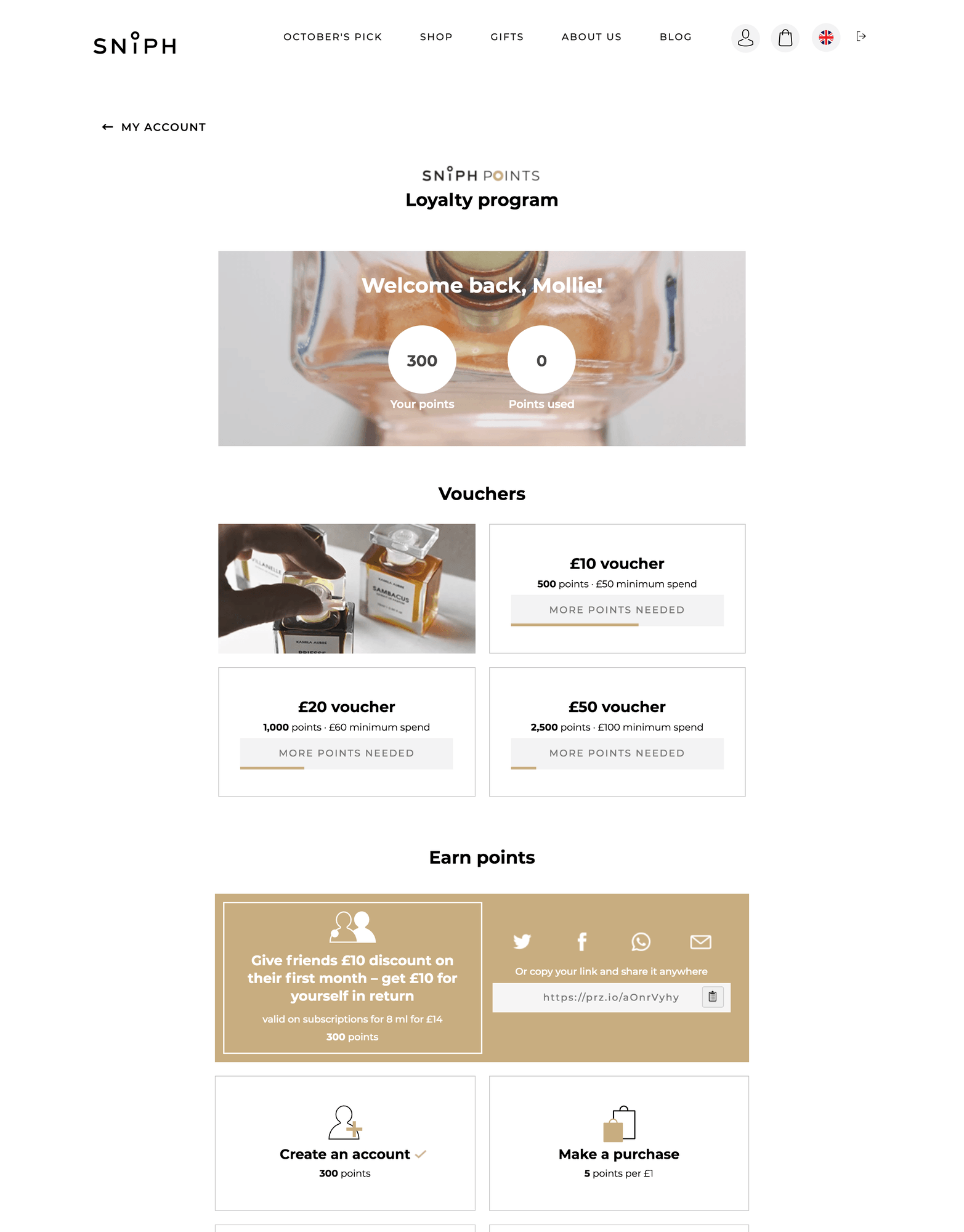 Sniph Loyalty Program