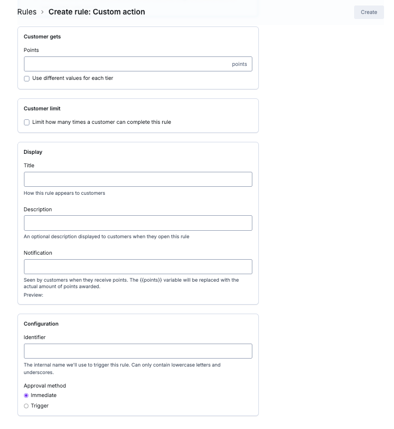 Screenshot of the LoyaltyLion app interface, showing how to Set Up Custom Rule In LoyaltyLion
