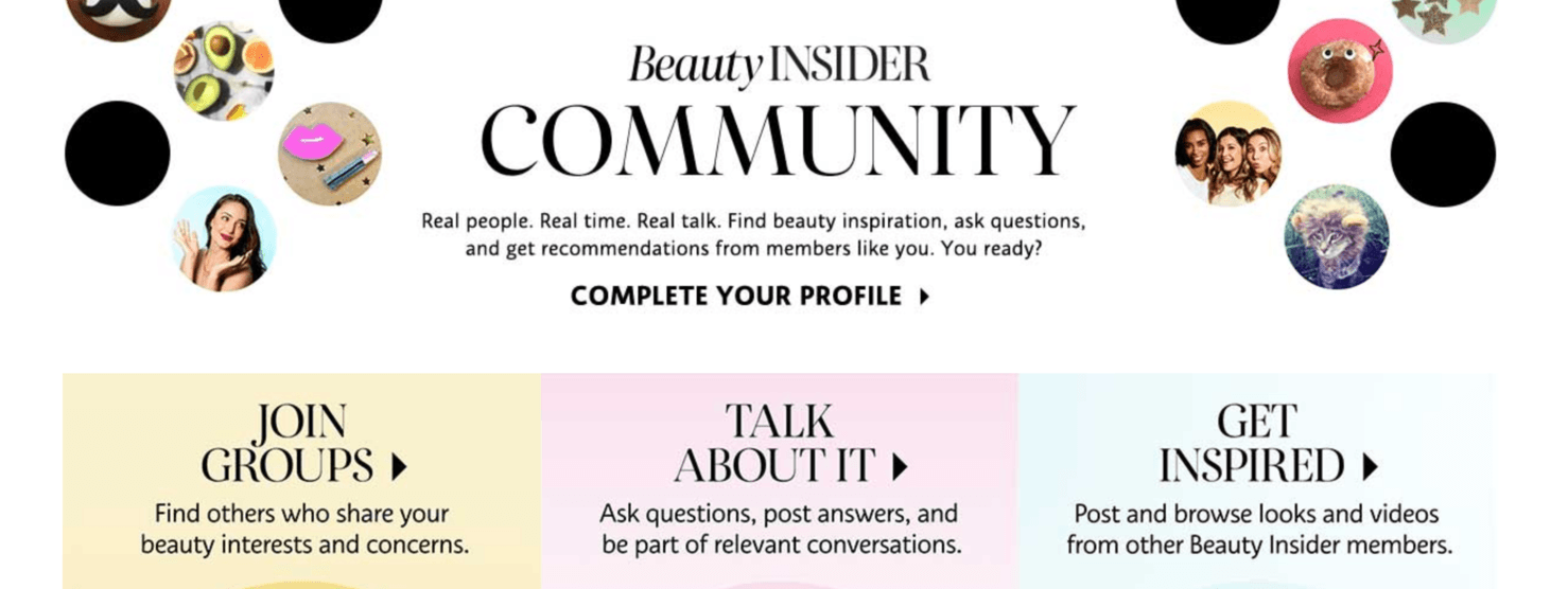 A screenshot of the Beauty Insider page from Sephora's website.