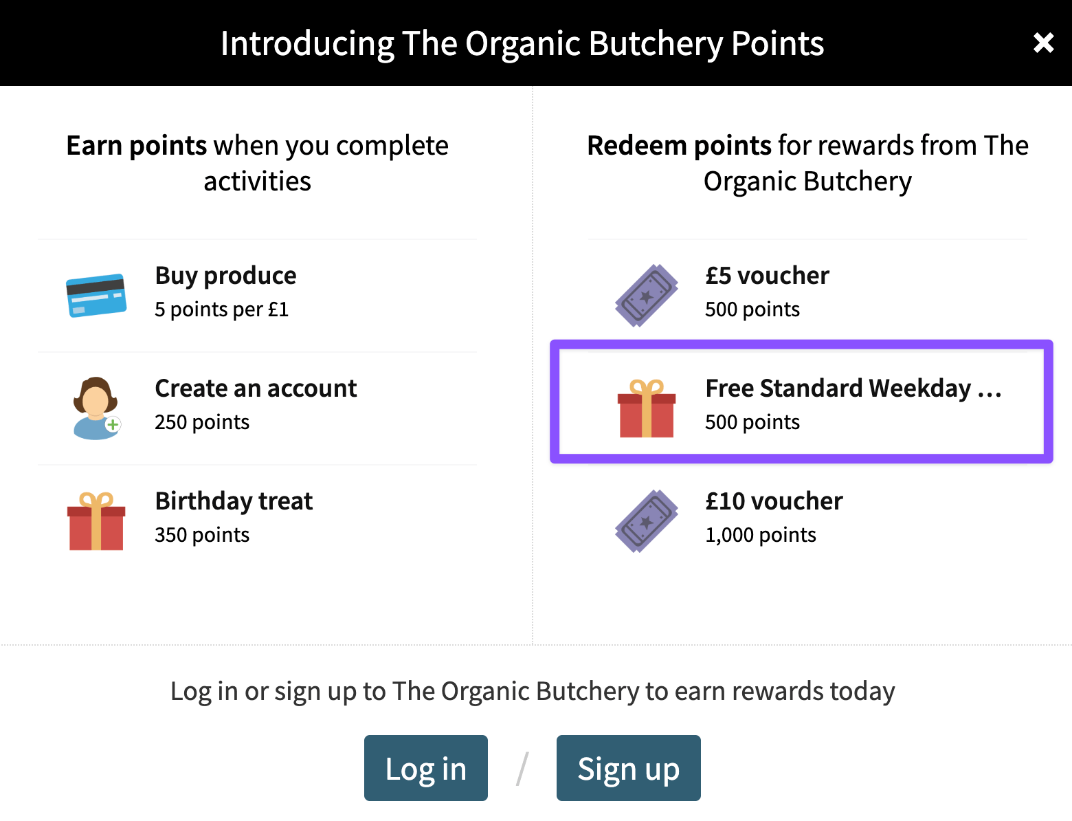the organic butchery points