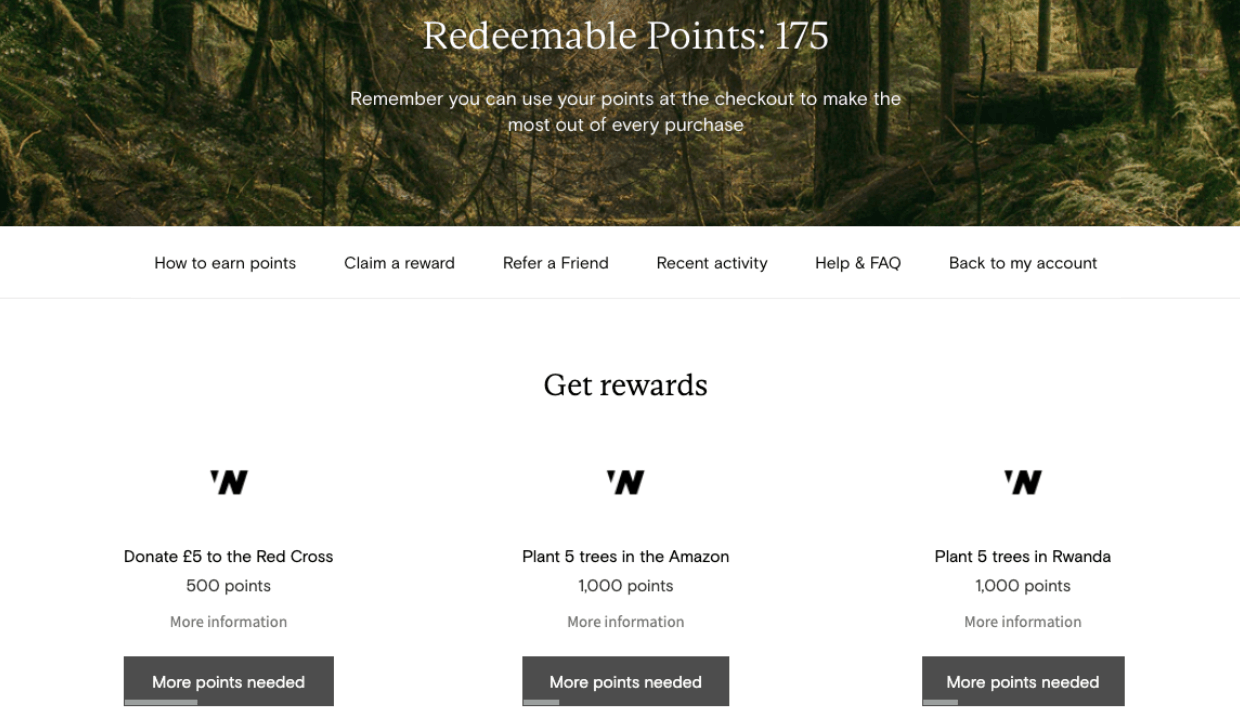 An example of Wild Nutrition's loyalty program and discount alternatives.