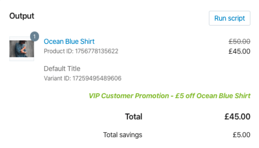 Shopify checkout experience example using Scripts
