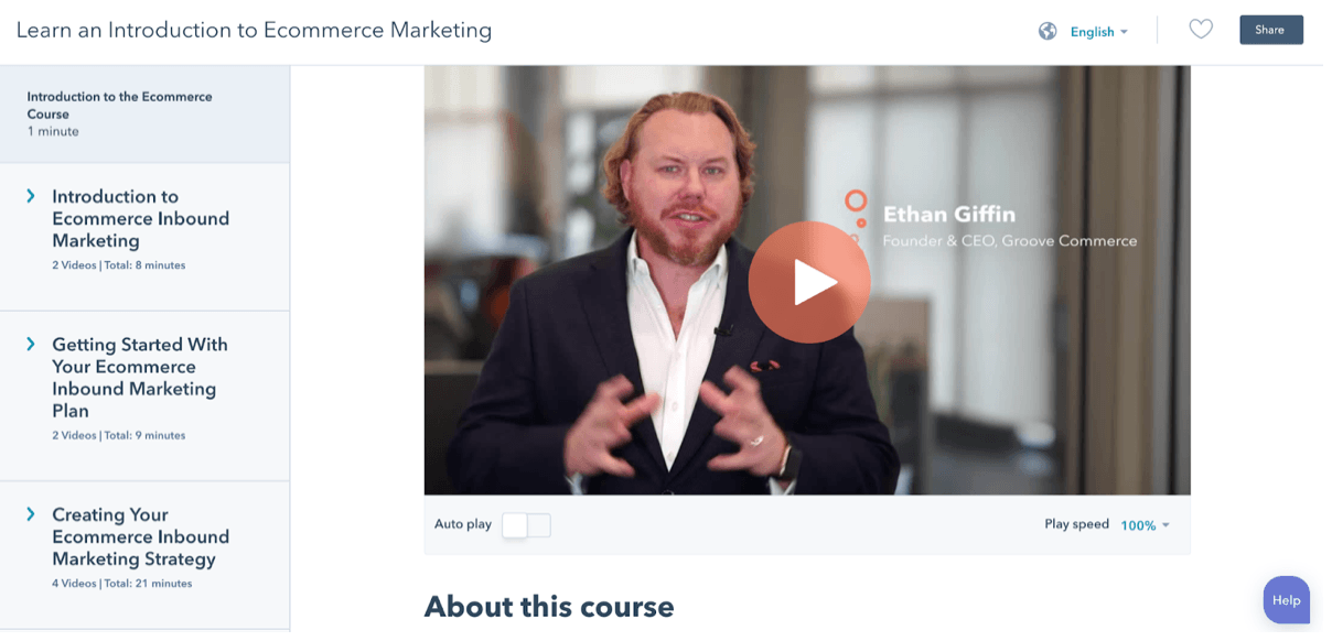 Free marketing courses: Hubspot Academy