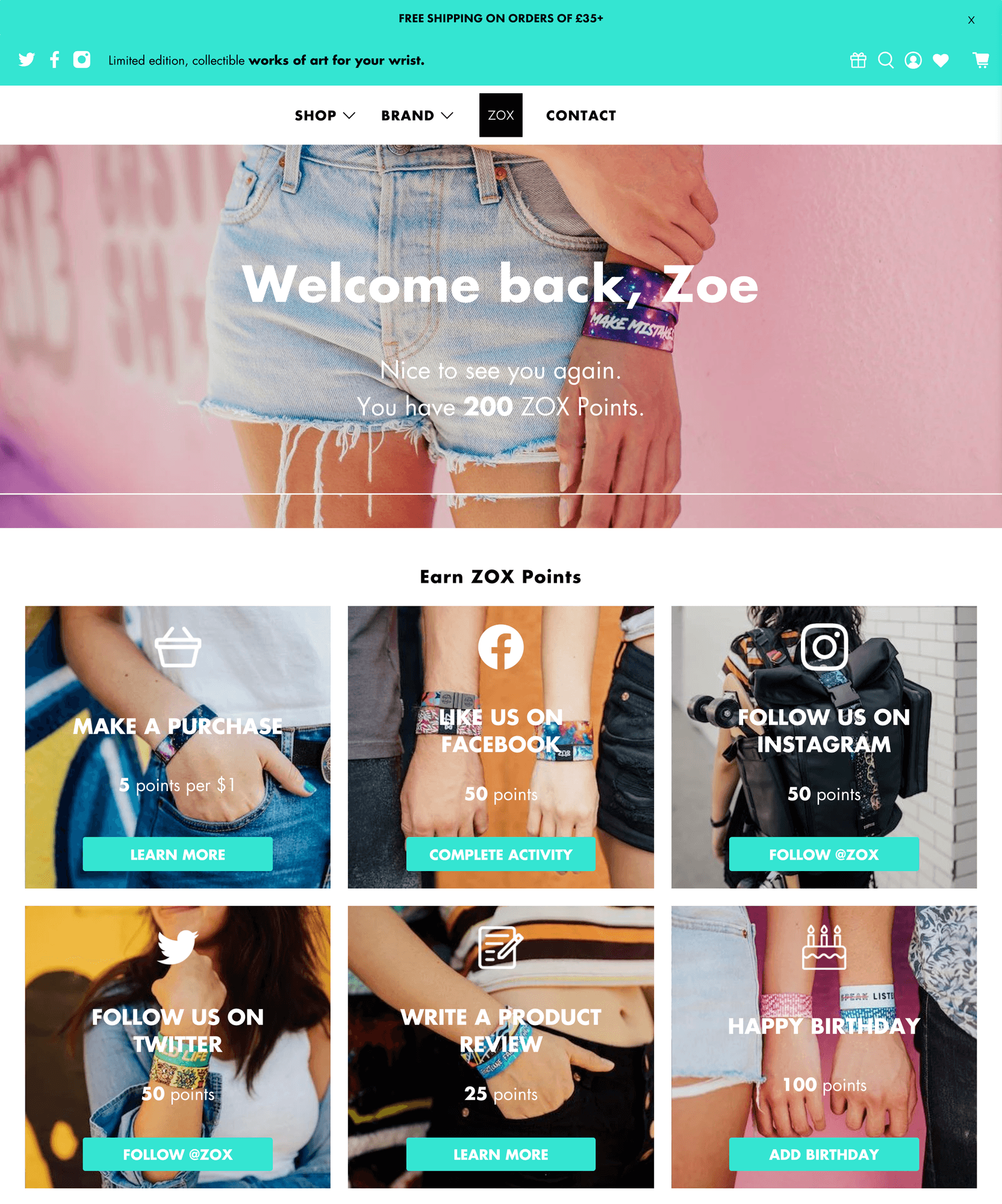 Zox Loyalty Program