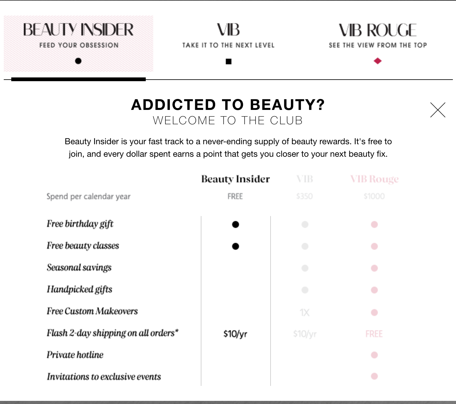 sephora beauty insider loyalty program