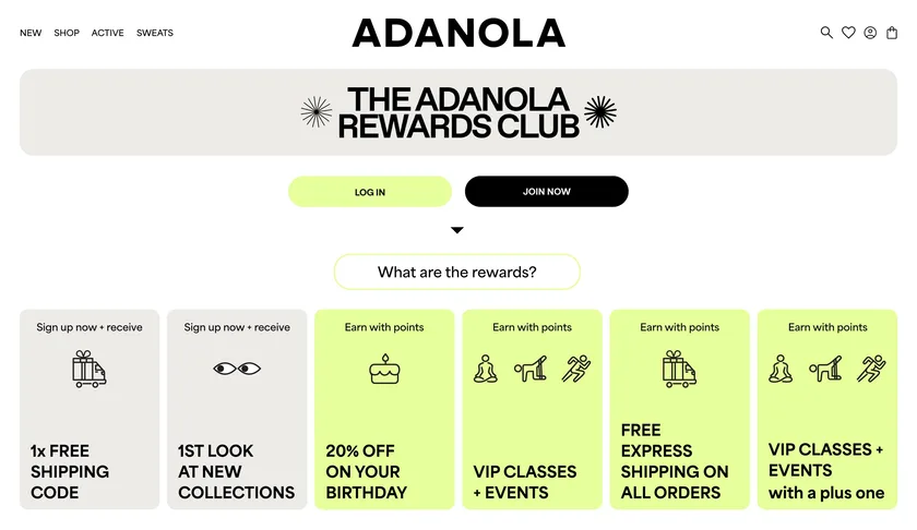 Adanola loyalty tiers