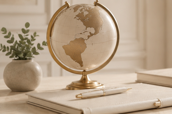 Globe representing international assignments and global mobility