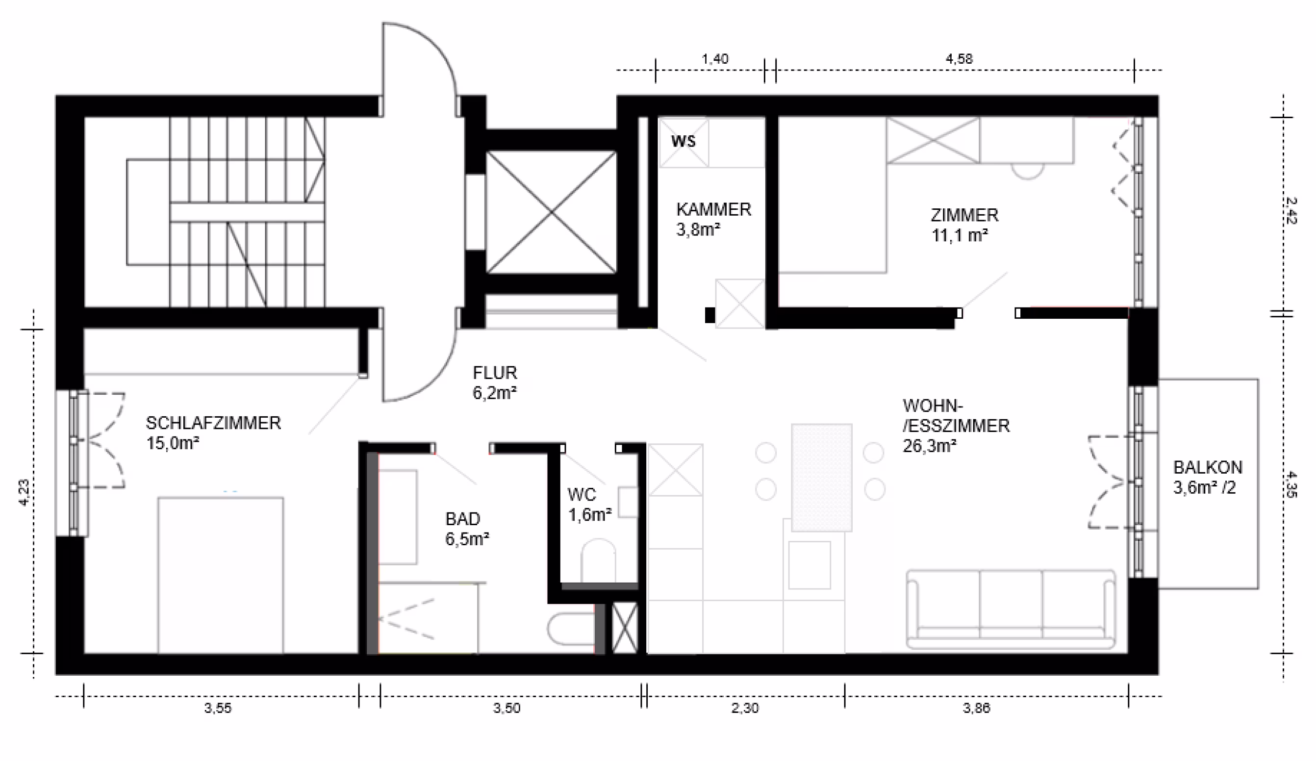 Grundriss – Stylische Wohnung Maxvorstadt