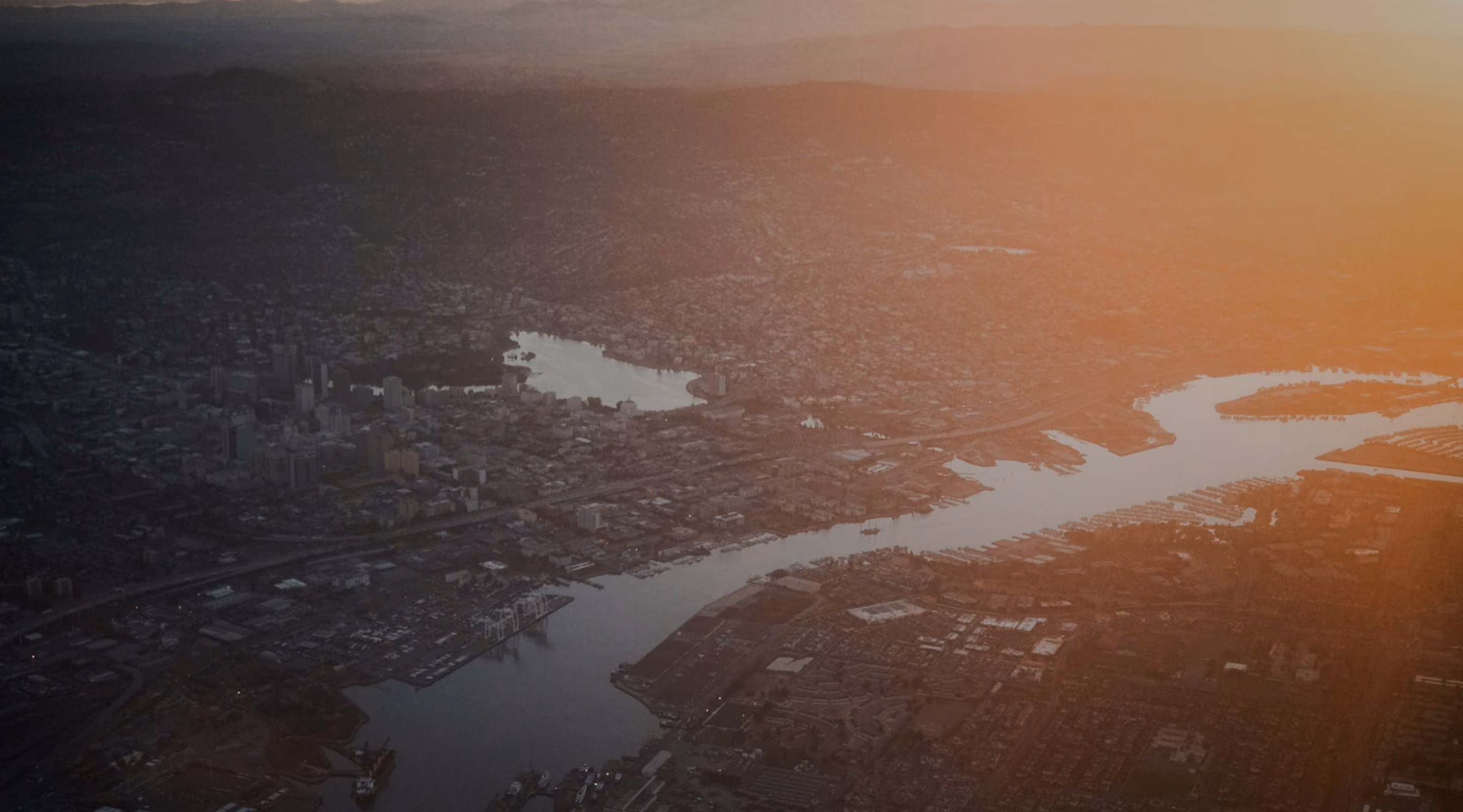 City Skyline aerial shot