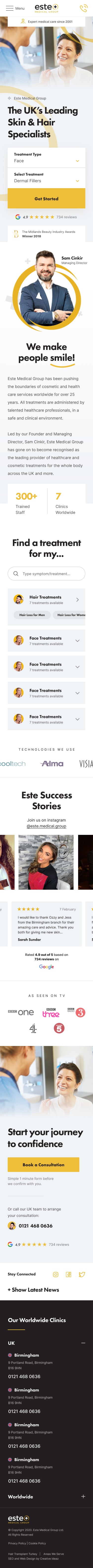 Este Medical Group Mobile website 