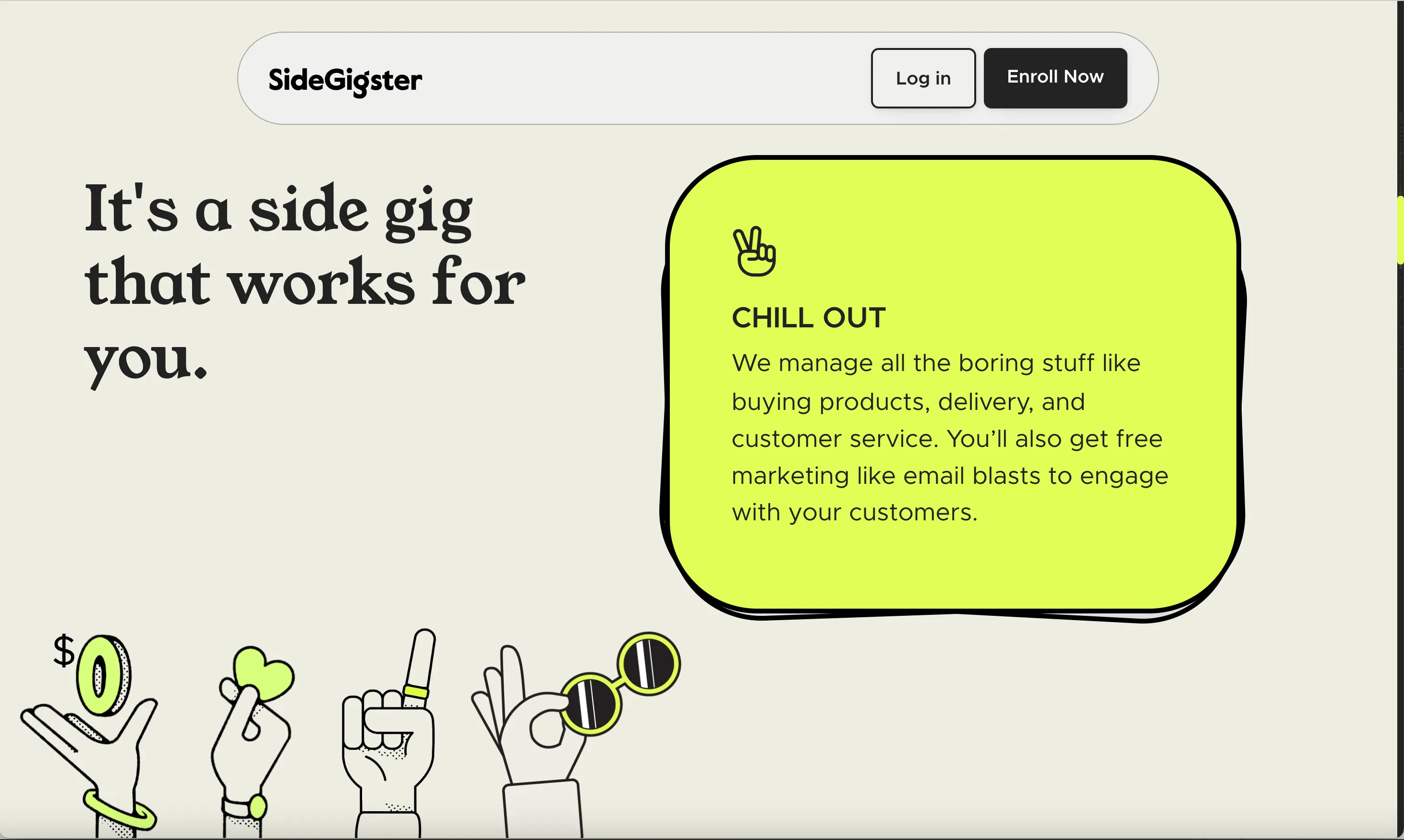 Side Gigster client website project