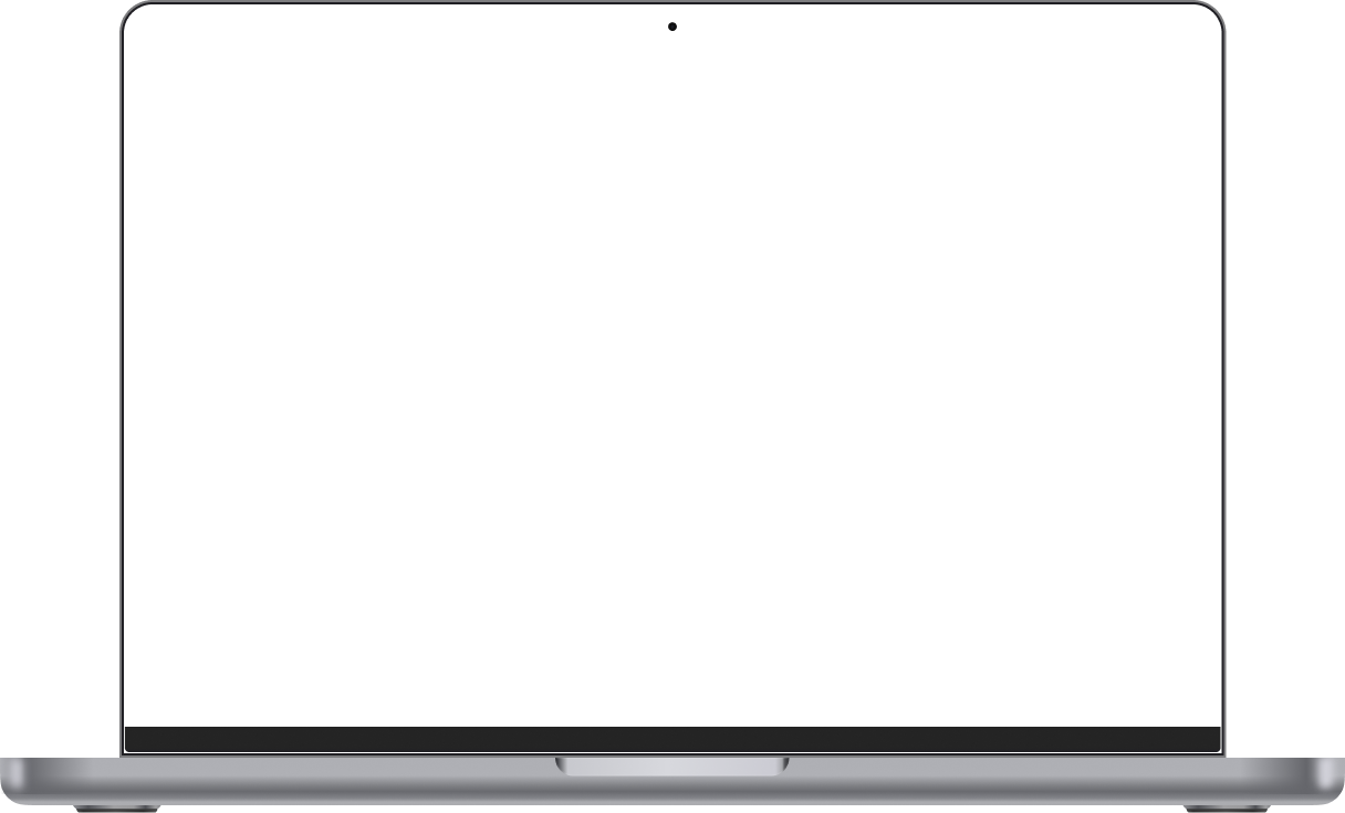 Website design shown on a laptop screen