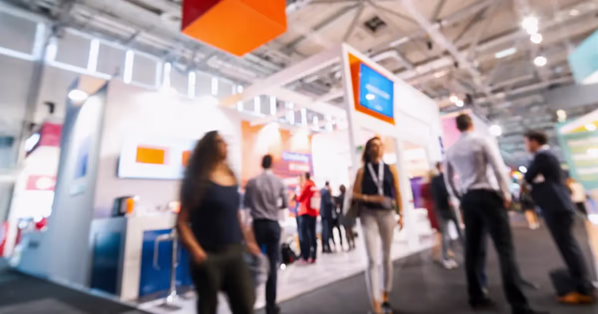 Busy exhibition centre.