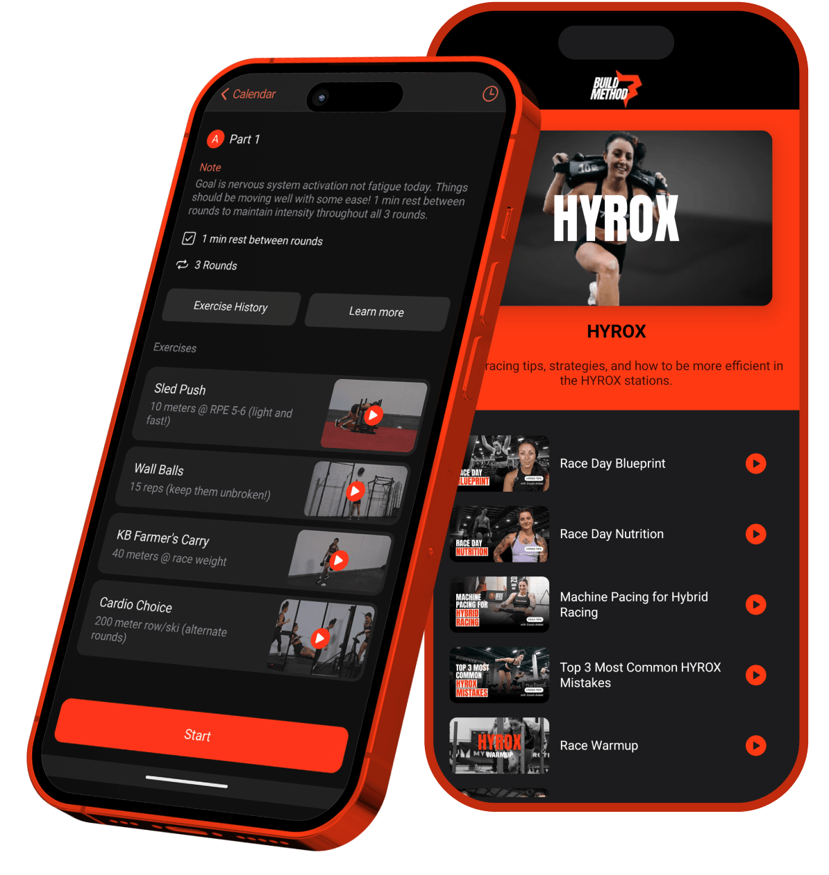 phones with Build Method app displayed