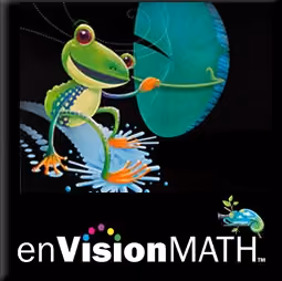 enVisionMATH math curriculum logo with cartoon frog