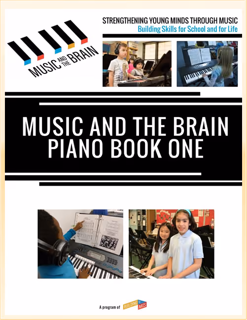 Music and the Brain Piano Book One curriculum cover with students