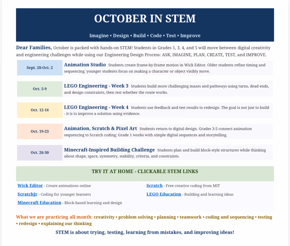 SKILLS BUILDING FOR CHILDREN workshop flyer