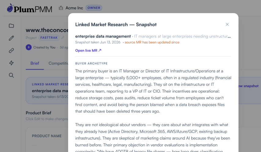 Product screenshot - Create clear positioning in minutes, not weeks. 