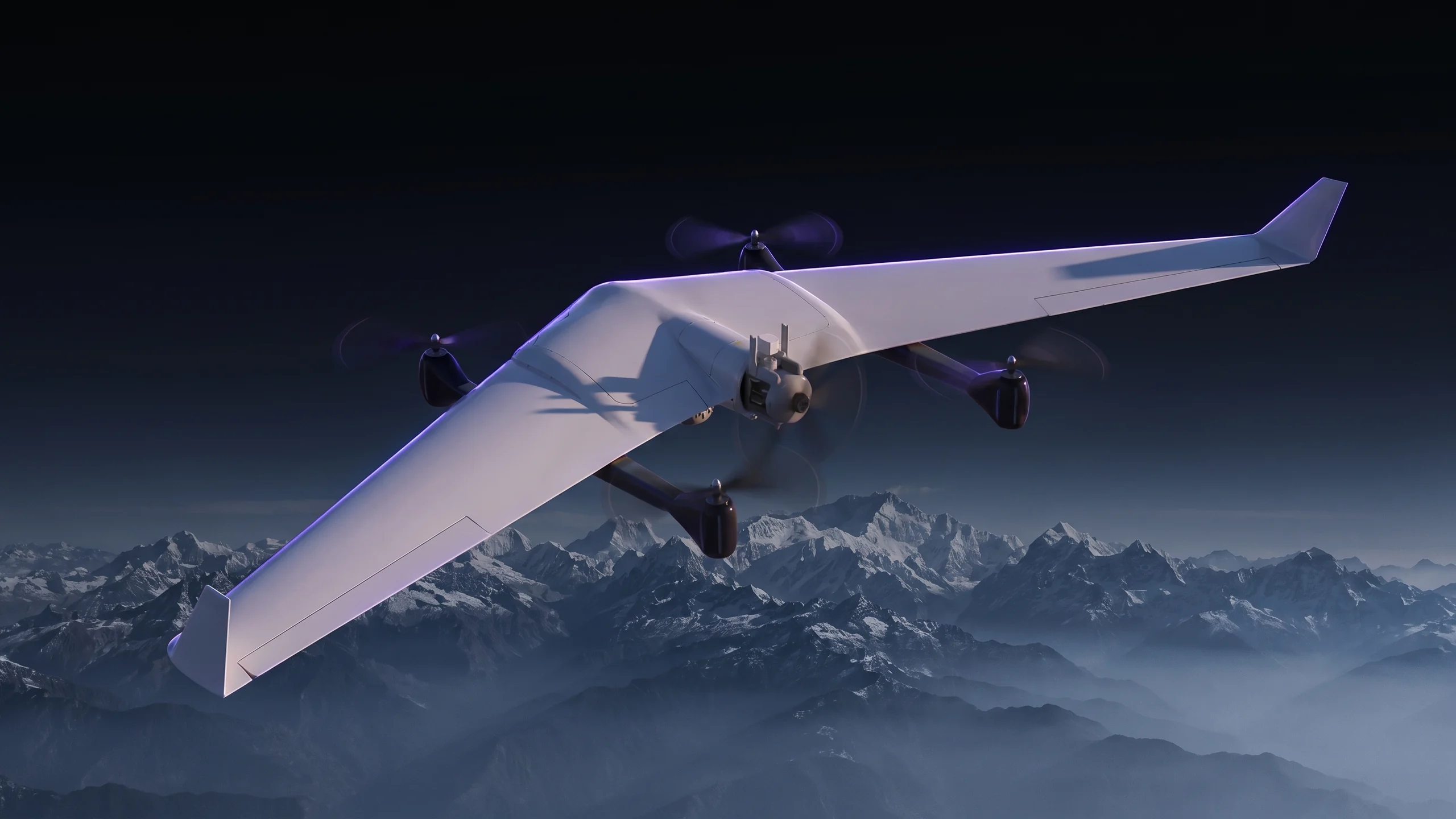 Skyber S.W.O.R.D. high-altitude ISR flying-wing UAV over the Himalaya
