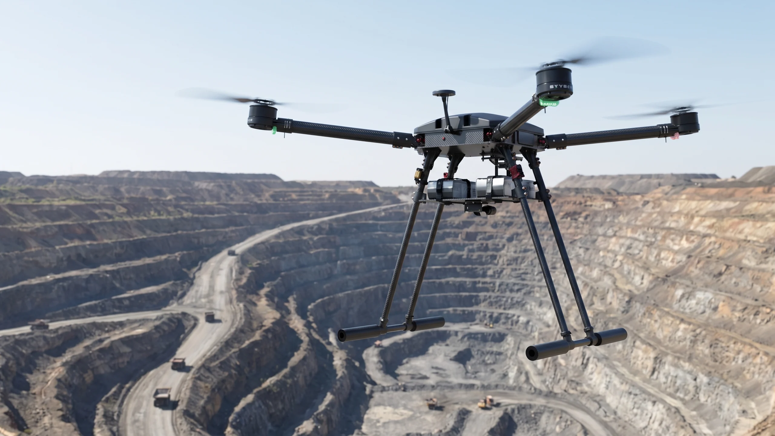 Skyber UAV over an open-pit mine