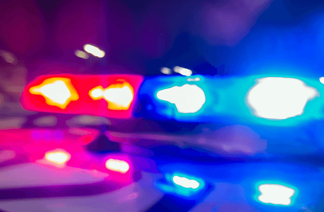 A picture of police headlights