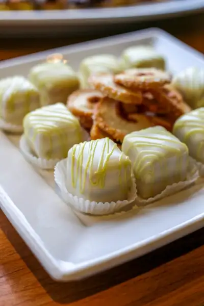 Pistachio petit fours and cookies
