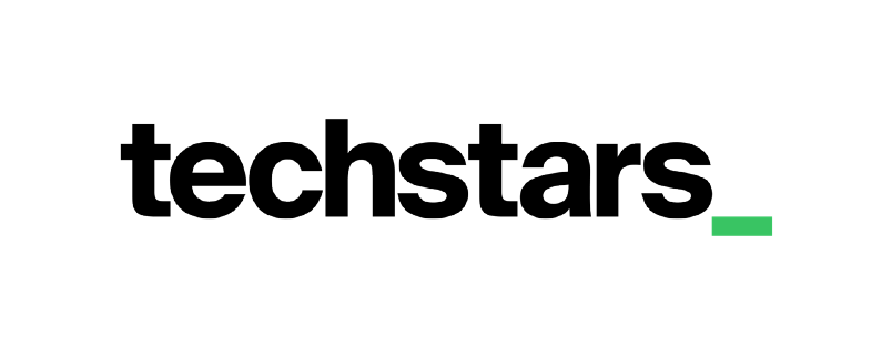 Techstars logo with bold black text and a small green underscore on a white background.