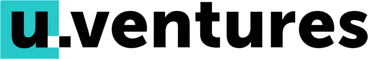Logo featuring a lowercase letter 'u' in black on a teal square background followed by the bold black text 'ventures'.