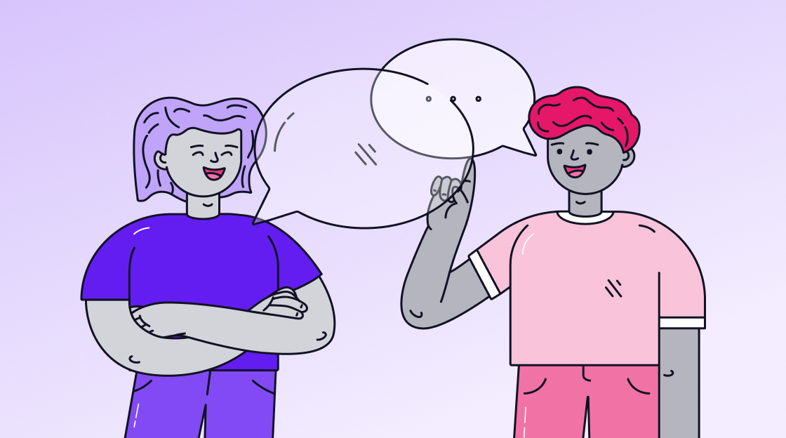 a cartoon of people talking