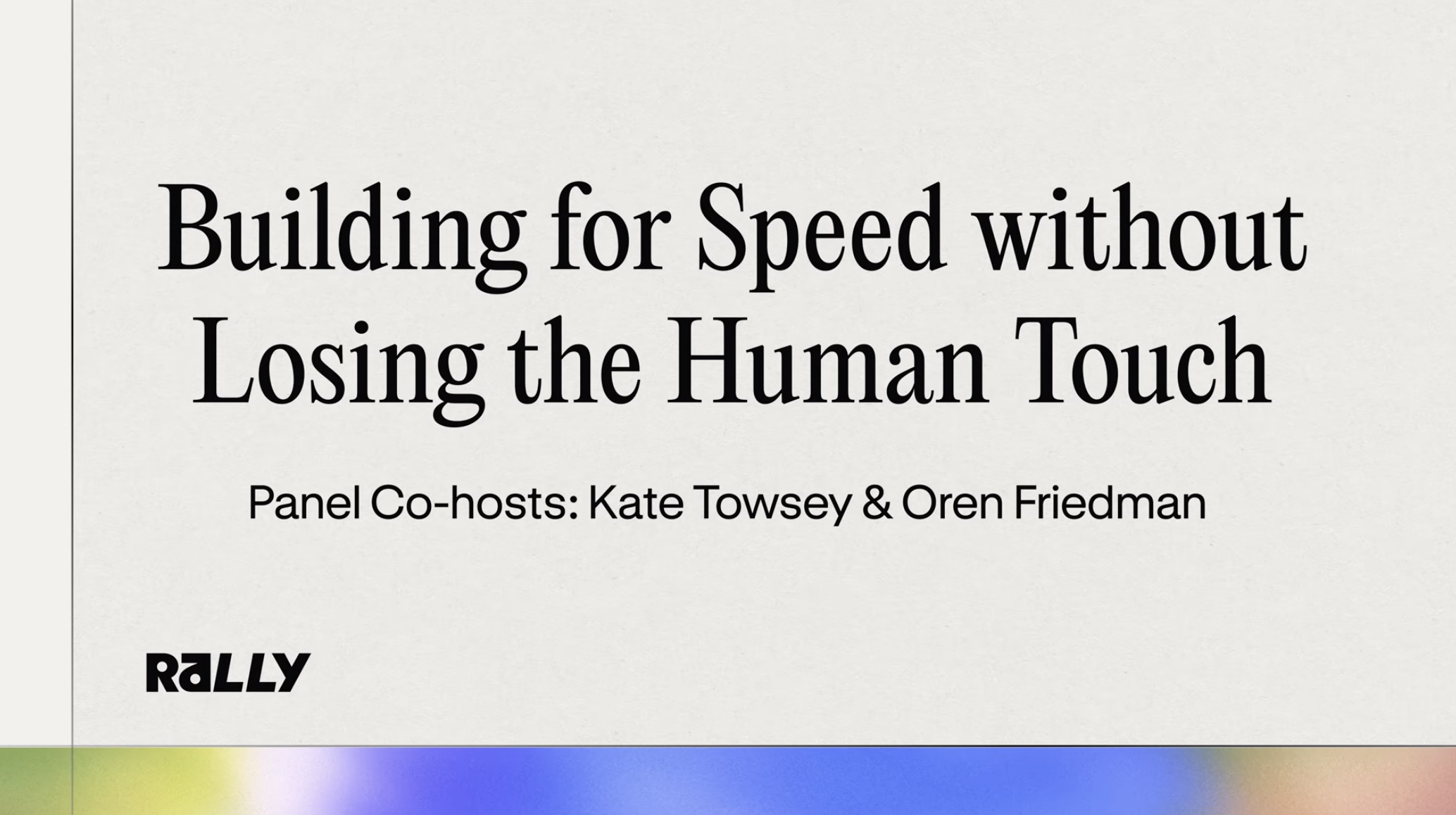 Building for Speed without Losing the Human Touch