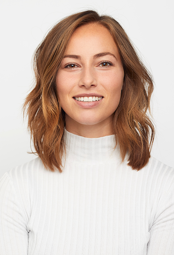 Woman smiling looking forward