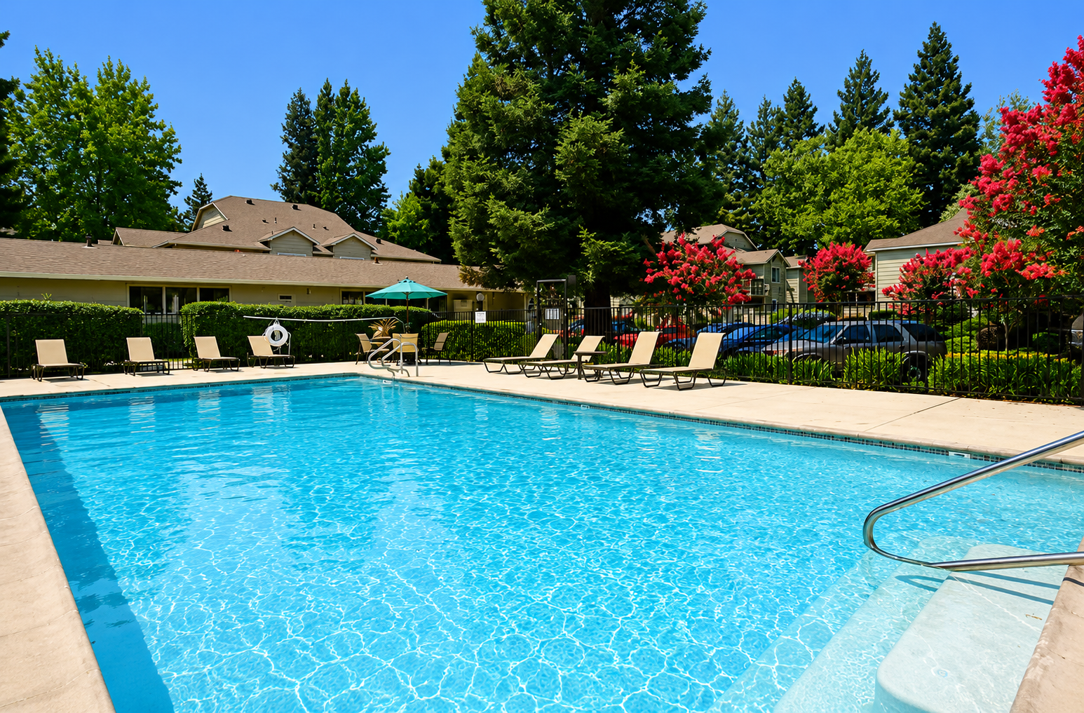Pool with pool chairs