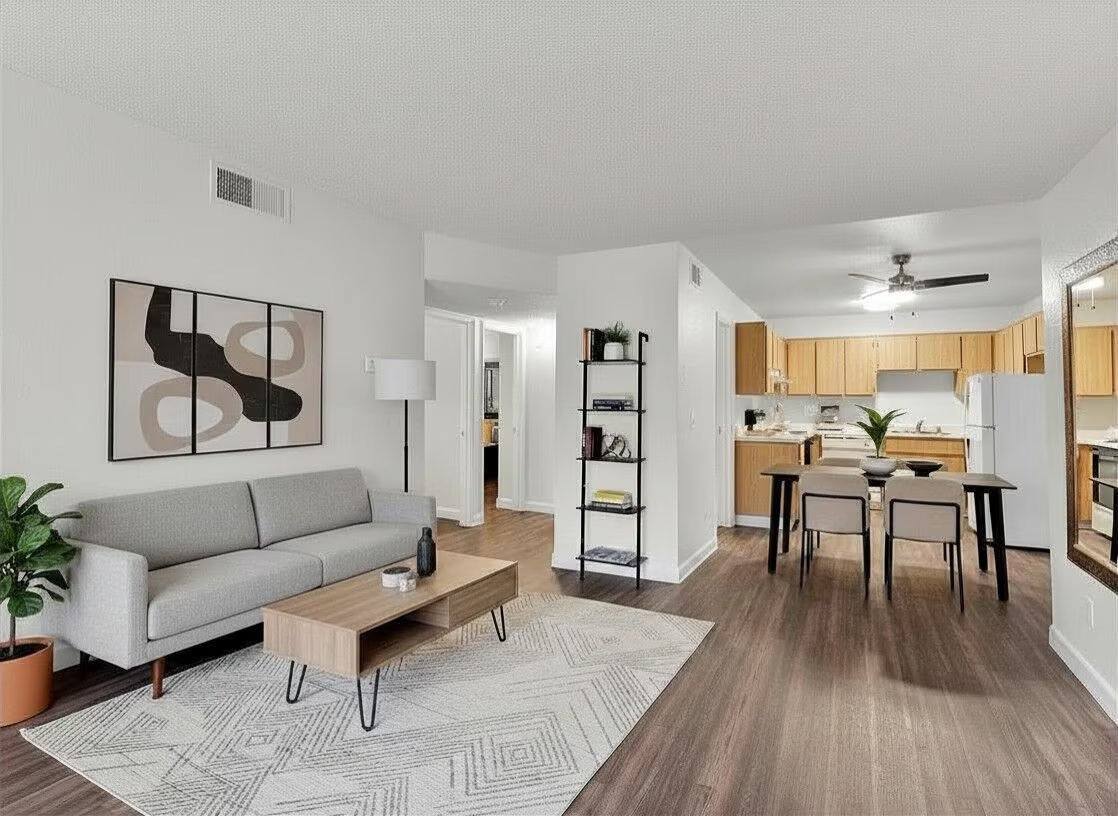 Staged interior living room