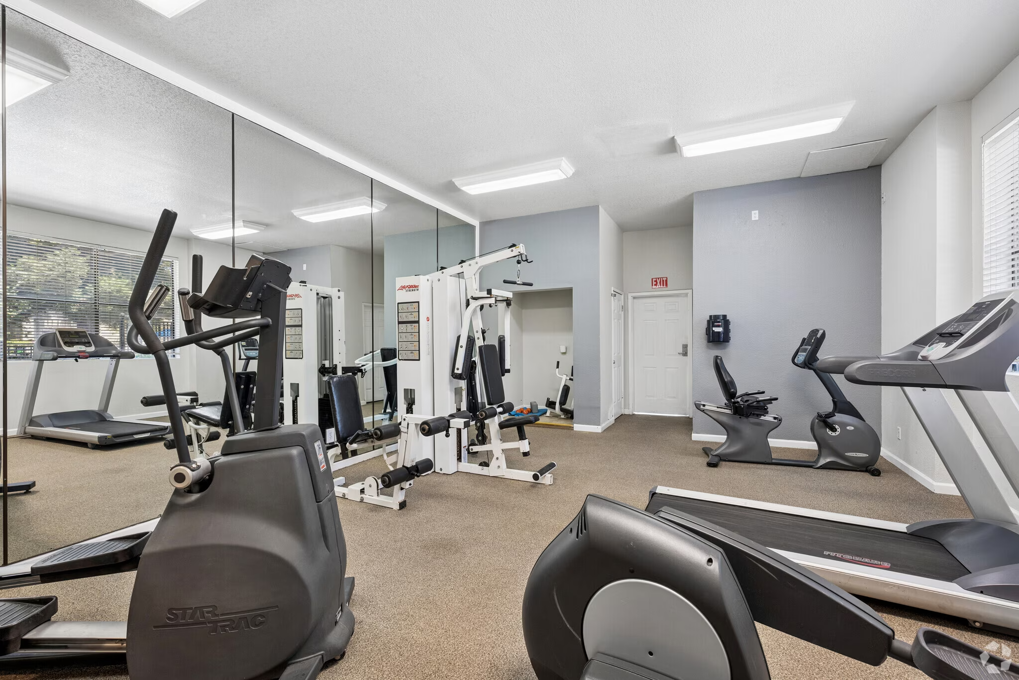 Fitness center with machines and equipments