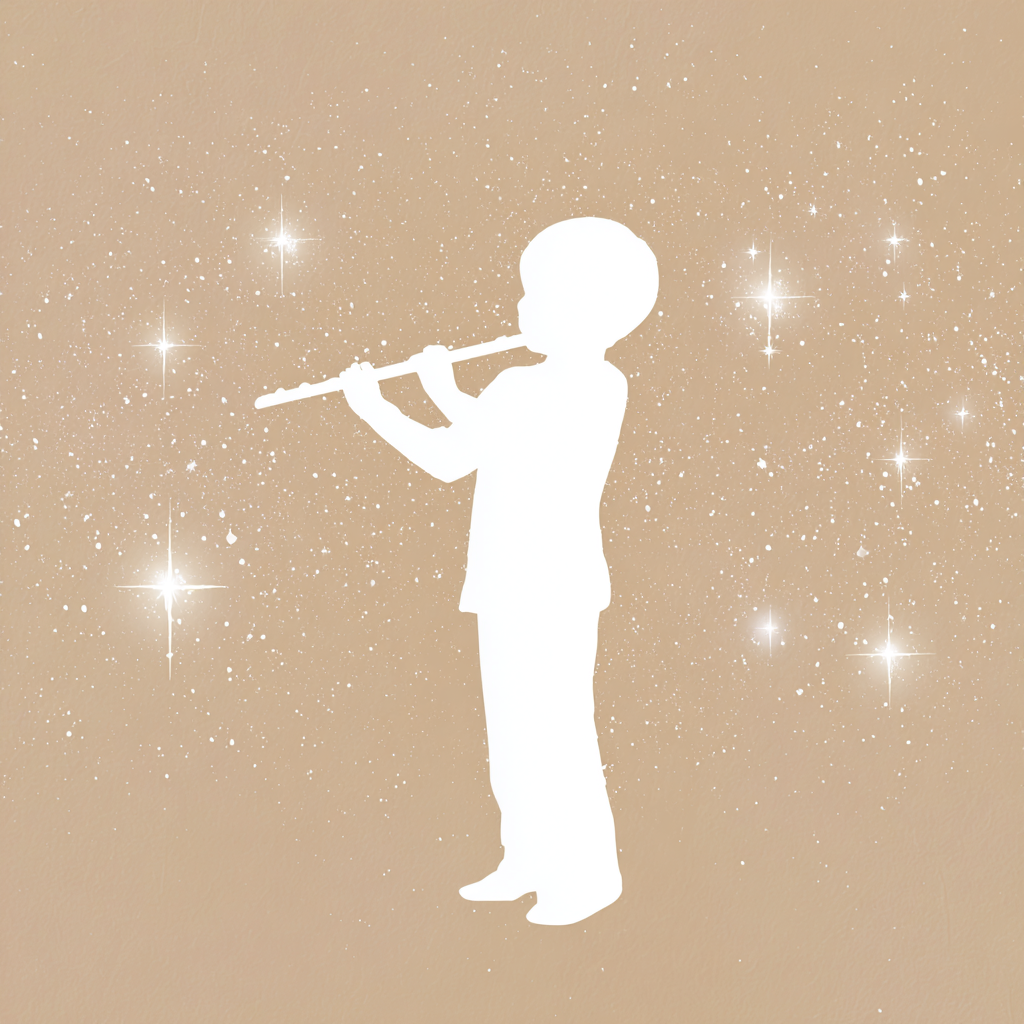 a young child playing flute and having fun