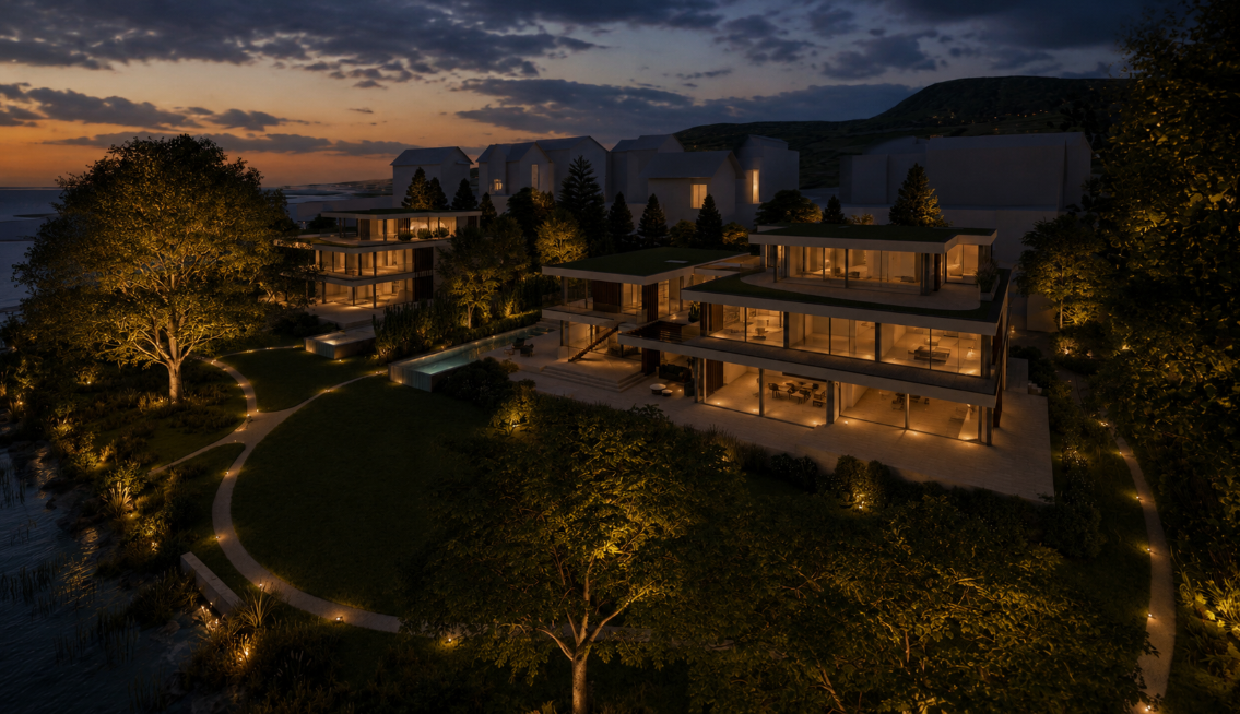 Lichtkonzept – Doppelvilla am See
