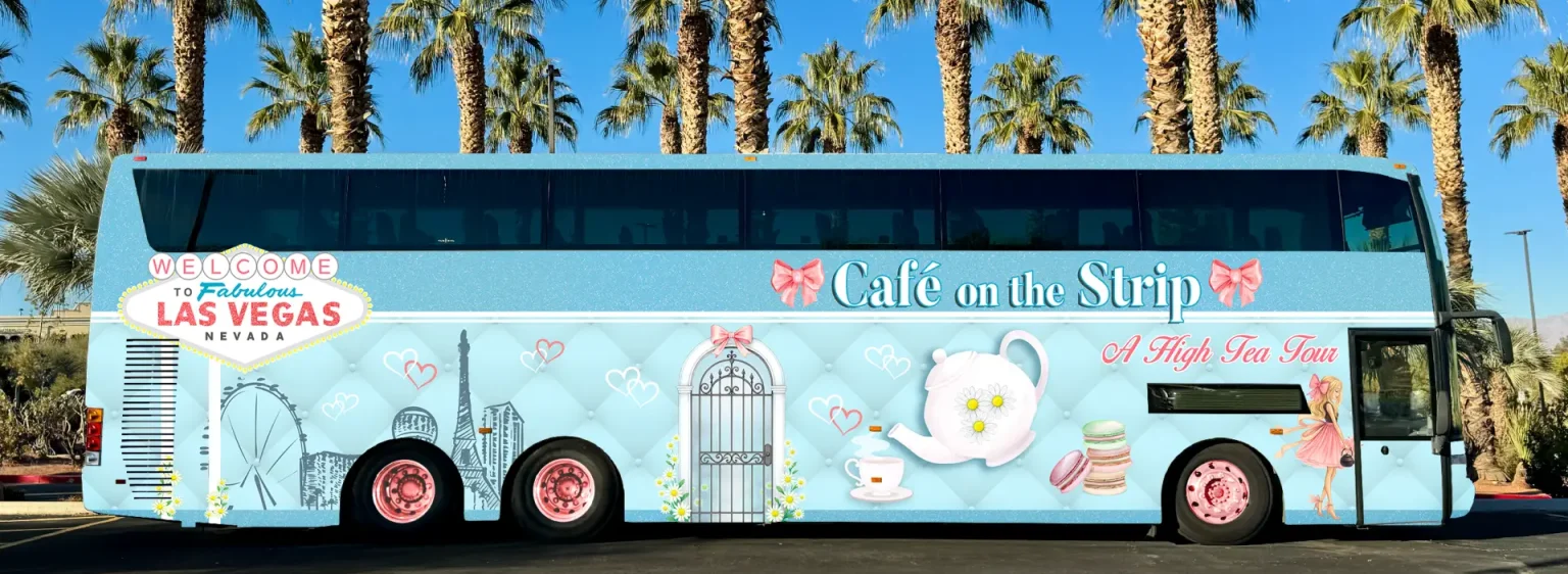 High tea aboard the double-decker coach