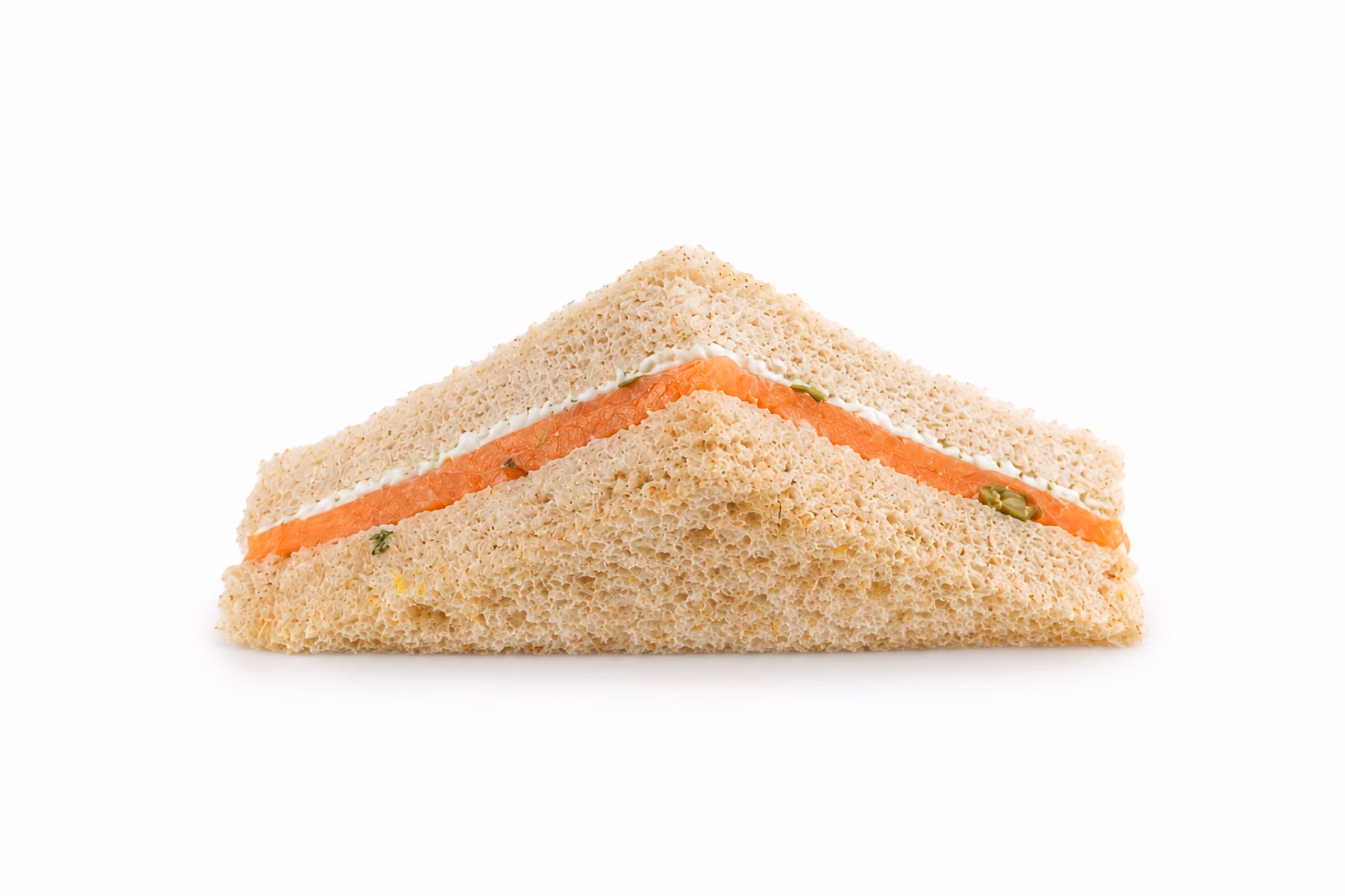 Smoked salmon and caper cream cheese tea sandwich
