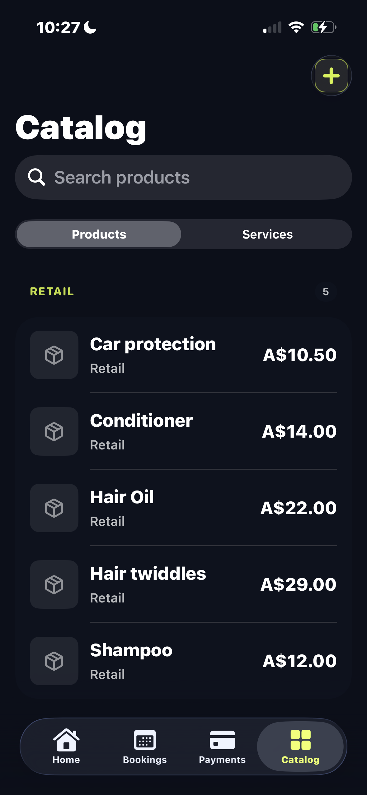 Synnct products screen